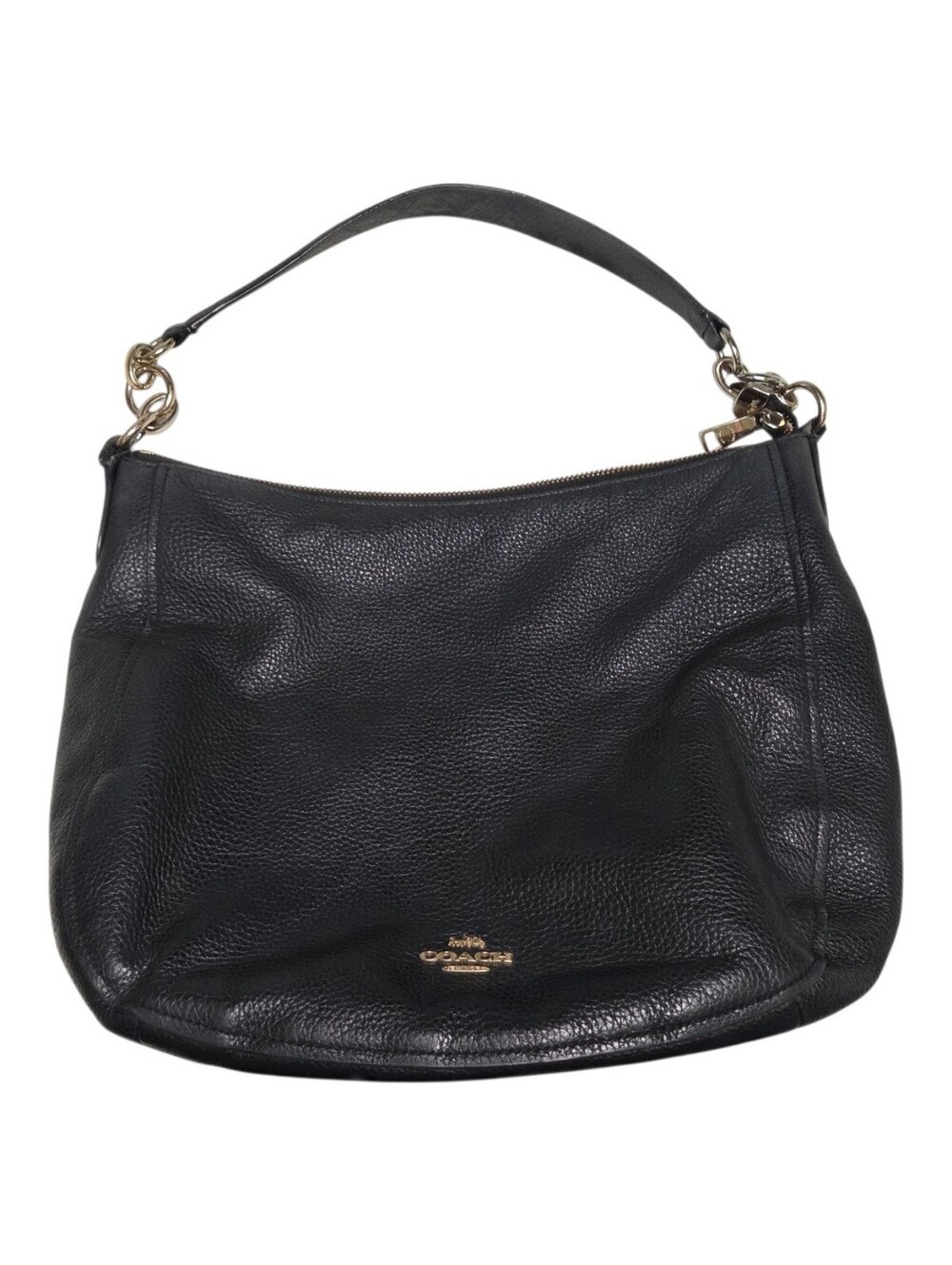 Coach Black Pebbled Leather Hobo with Gold-Tone Hardware